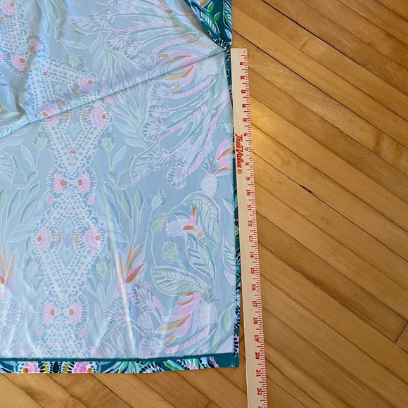 LILY PULITZER 2021 Seralina Maxi Dress Valencia Teal Rain Print Chillylilly - Picture 9 of 16